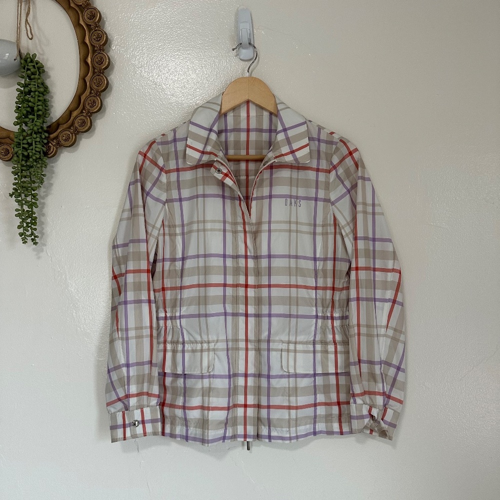 Vintage DAKS Plaid Lightweight Zip-up Golf Jacket, Windbreaker - Picture 5 of 7